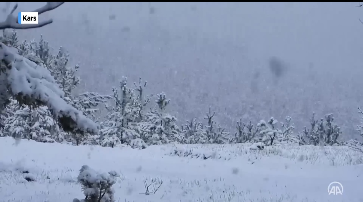 Kars’ta etkili olan kar kışı aratmadı