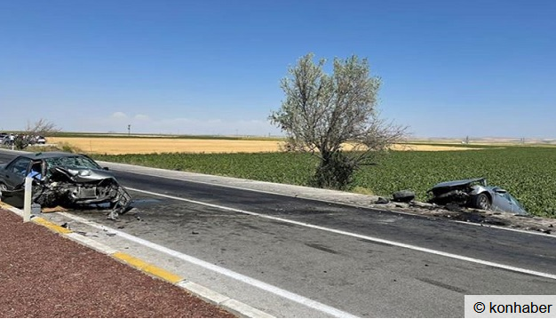 Avusturya plakalı otomobil,Konya’da 3 araca çarptı: 1 ölü, 6 yaralı