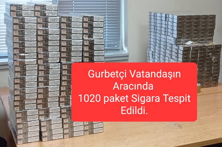 Bulgaristan Gümrüğünde  Bir Gurbetçinin Aracında 1020 paket Sigara Tespit Edildi.