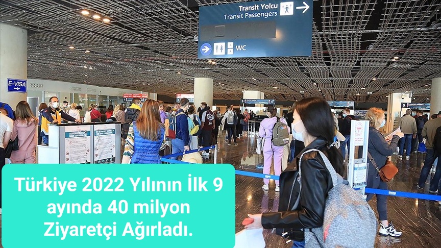 Türkiye 2022 Yılının İlk 9 ayında 40 Milyondan Fazla Ziyaretçi Ağırladı.