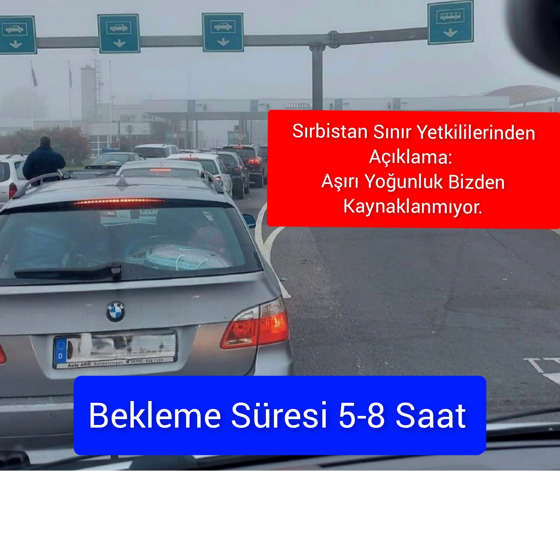 Sırbistan Sınır Yetkililerinden Açıklama: Aşırı Yoğunluk Bizden Kaynaklanmıyor.