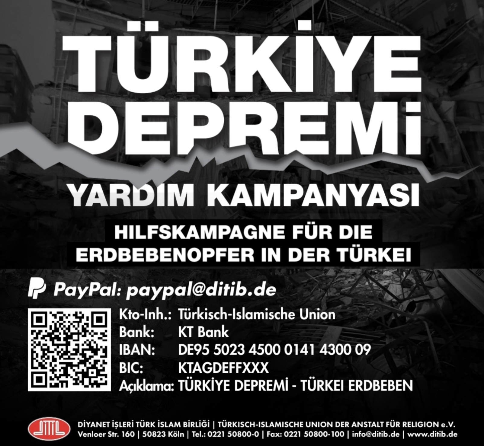 Gurbetçiler DİTİB’in Başlattığı Kampanyaya 3,5 milyon Avro Bağışladı.