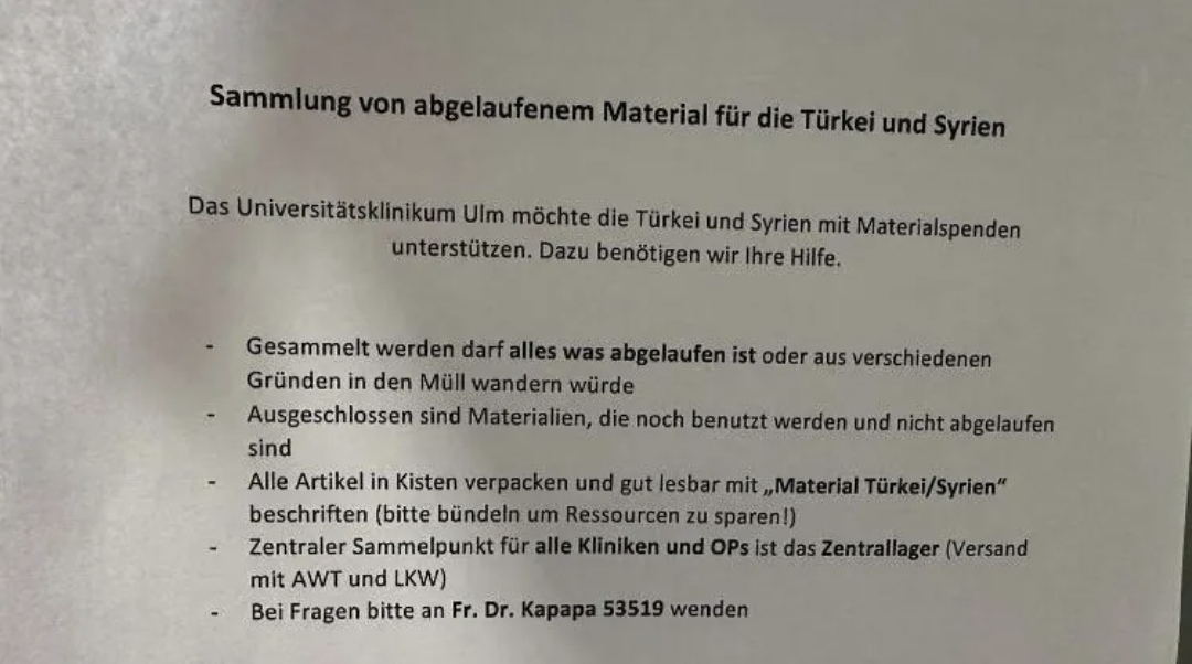 Almanya’da depremzedeler için utanç veren çağrıya tepki yağdı.