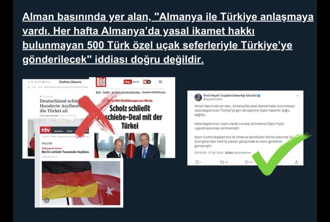 Her Hafta ‘500’ Türk Vatandaşı Gönderilecek Haberi Resmi Olarak Yalanlandı.