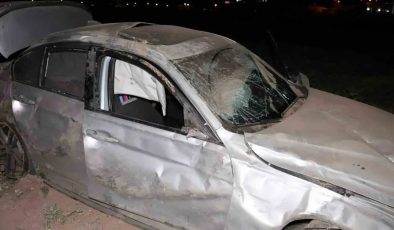 Aksaray’da Otomobil Şarampole Uçtu: Gurbetçi Vatandaş  Ağır Yaralı.