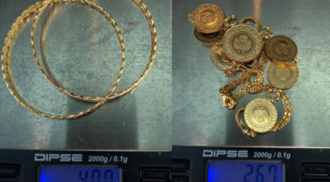 Türkiye’den Gelen Aile,  Beyan Etmediği 8 bin 500 Avroluk Altın Takılar İçin Bin 600 Avro Vergi ve Ceza Kesildi.