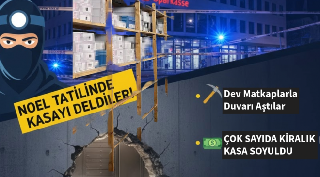 Gelsenkirchen’de Film Gibi Soygun: Noel Tatilinin Sessizliğinden Faydalandılar Kasayı Deldiler