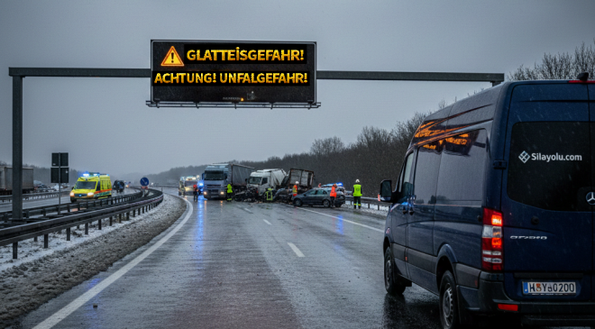 Almanya’da tehlikeli buzlanma: Yollarda buzlanma uyarısı devam ediyor!