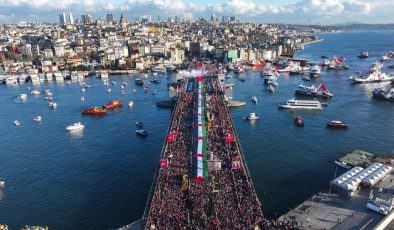 İstanbul’da Tarihi Gün: 520 Bin Kişi Galata Köprüsü’nde Gazze İçin Buluştu