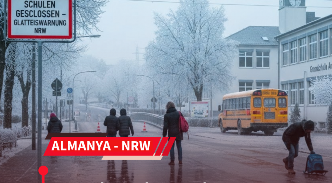 NRW’de “Buzlanma” Alarmı: Pazartesi Günü Okullar Uzaktan Eğitime Geçiyor