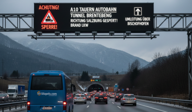 Avusturya A10 Otobanı: Brentenberg Tüneli’nde Yangın nedeniyle Tünel  Süresiz Kapandı