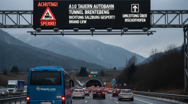 Avusturya A10 Otobanı: Brentenberg Tüneli’nde Yangın nedeniyle Tünel  Süresiz Kapandı