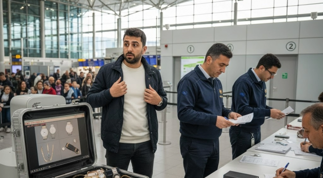 İSTANBUL DÖNÜŞÜ GÜMRÜKTE ŞOK: VALİZİNDEN 250 BİN EURO’LUK “SERVET” ÇIKTI!