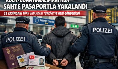 Köln/Bonn Havalimanı’nda Bir Türk Vatandaşının Sahte Pasaportla Ülkeye Giriş Girişimi Engellendi.