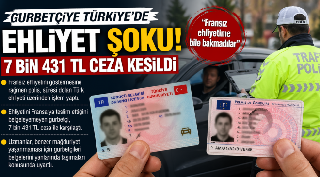 Türkiye’de Bir Ehliyet Sorunu Daha Yaşandı: Gurbetçi Vatandaşa 7 Bin Lirayı Aşan Ceza Kesildi.