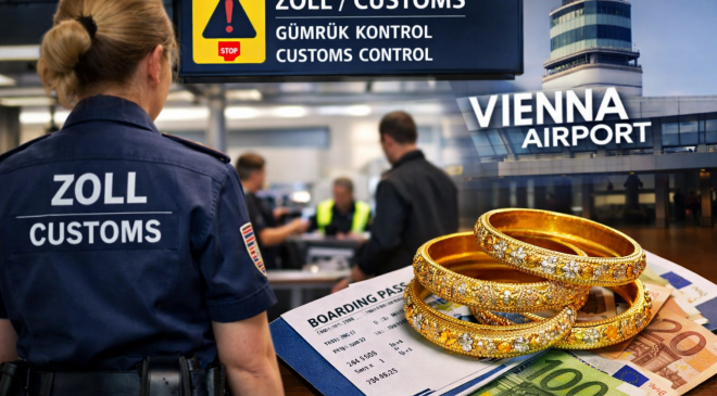 Türkiye’ye Giden Gurbetçi Kadın, Dönüşte Dört Bilezik İçin 3 Bin Avro Ceza Ödedi.