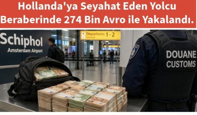 Hollanda’ya Seyahat Eden Yolcu Beraberinde 274 Bin Avro ile Yakalandı.