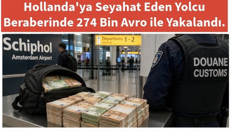 Hollanda’ya Seyahat Eden Yolcu Beraberinde 274 Bin Avro ile Yakalandı.