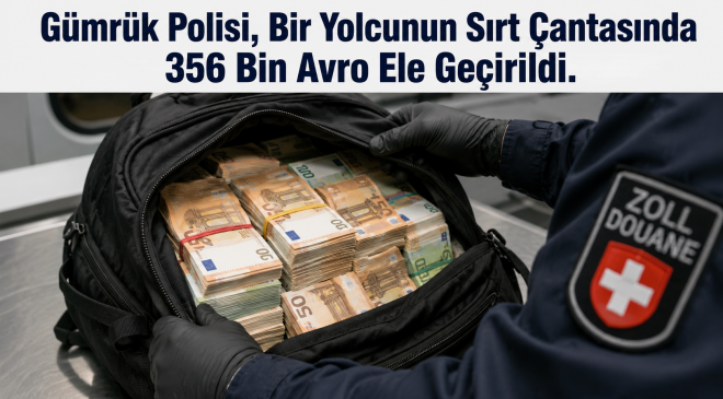 Gümrük Polisi, Bir Yolcunun Sırt Çantasında 356 Bin Avro Ele Geçirildi.