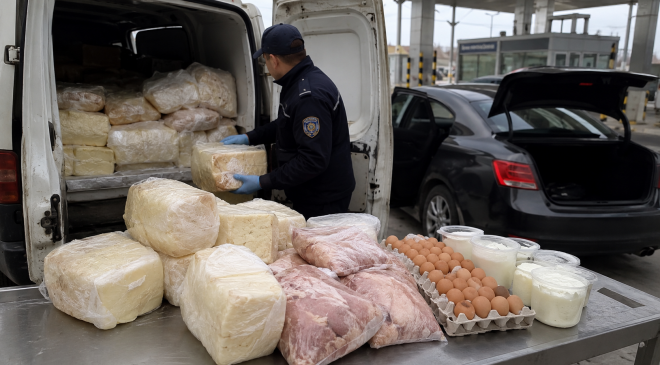 Kapıkule’den Çıkış Yapan Araçlara Kaçak Gıda Operasyonu: Yüzlerce Kilogram Hayvansal Ürüne El Konuldu.