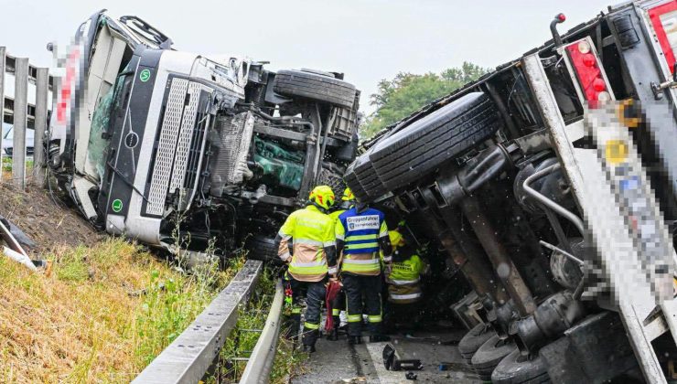 Türk TIR şoförü Sıla Yolu’nda kaza yaptı: A8’de 50 kilometrelik kuyruk oluştu