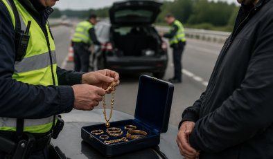 Türkiye’den dönen gurbetçi aileye, Almanya Otoyulunda 10 gram altın nedeniyle 463 avro ceza kesildi.