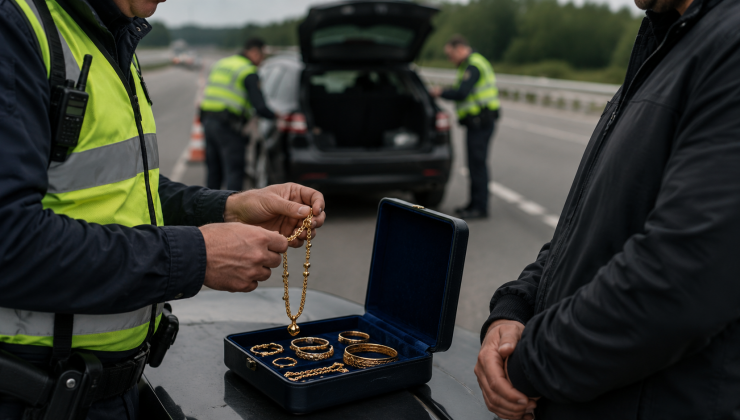 Türkiye’den dönen gurbetçi aileye, Almanya Otoyulunda 10 gram altın nedeniyle 463 avro ceza kesildi.
