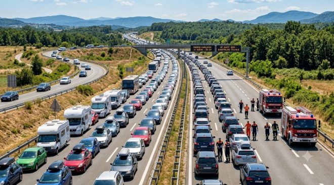Hırvatistan Yolunda 25 Kilometrelik Trafik Kuyruğu