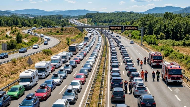 Hırvatistan Yolunda 25 Kilometrelik Trafik Kuyruğu