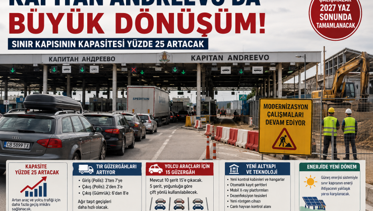 Kapitan Andreevo’da Büyük Dönüşüm: Sınır Kapısının Kapasitesi Yüzde 25 Artacak