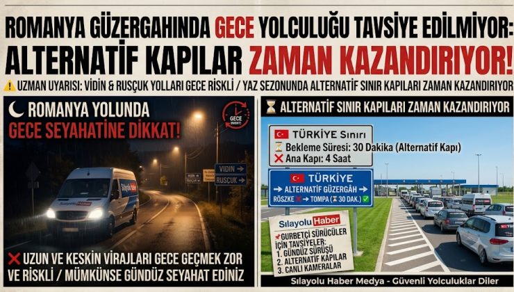 ROMANYA GÜZERGAHINDA GECE YOLCULUĞU TAVSİYE EDİLMİYOR: ALTERNATİF KAPILAR ZAMAN KAZANDIRIYOR!