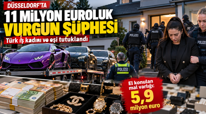 Düsseldorf’ta 11 Milyon Euroluk Vurgun Şüphesi: Türk İş Kadını ve Eşi Tutuklandı