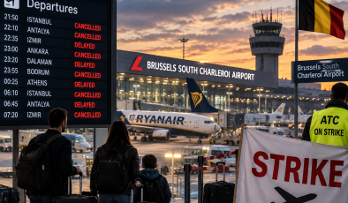 Belçika’dan uçacaklar dikkat: Charleroi’da bu gece grev başlıyor, 832 uçuş etkilenebilir