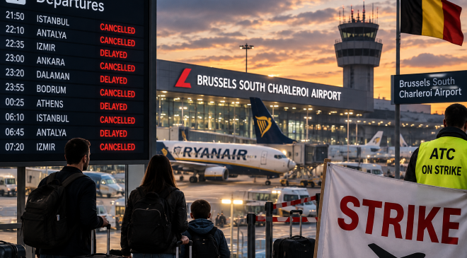Belçika’dan uçacaklar dikkat: Charleroi’da bu gece grev başlıyor, 832 uçuş etkilenebilir