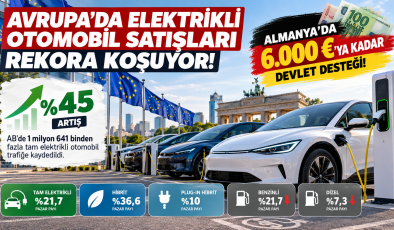 Avrupa’da Elektrikli Otomobil Satışları Rekora Koşuyor: Almanya’da 6.000 Euroya Kadar Devlet Desteği!