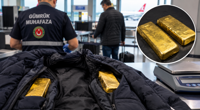 Almanya’dan Türkiye’ye Giden Yolcunun Üzerinden 2 Kilo 213 Gram Altın Çıktı.
