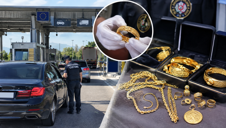 Gurbetçini ailenin aracında 600 gram altın takı tespit edildi