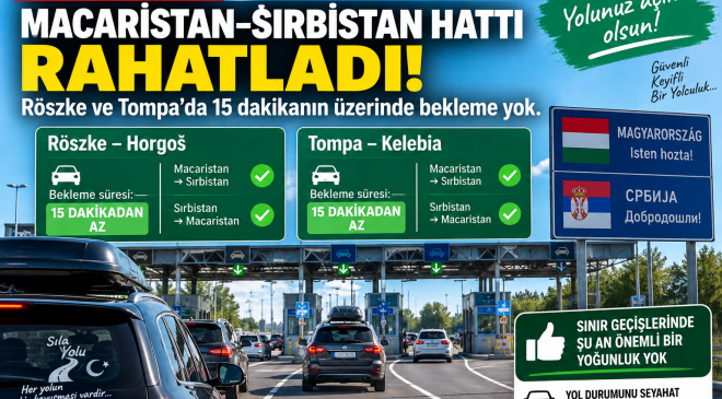 Sıla Yolu’nda Macaristan–Sırbistan hattı rahatladı: Röszke ve Tompa’da 15 dakikanın üzerinde bekleme yok