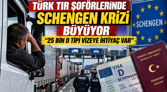 Türk Tırlarına 90 Günlük VİZE engeli: 25.000 sürücü AB’ye giremiyor.