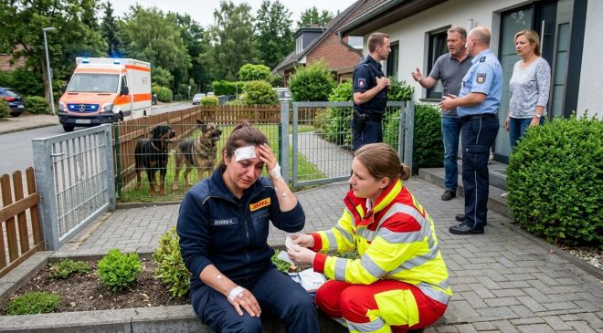Paket teslimine giden gurbetçi kadın 2 köpek tarafından saldırıya uğradı.