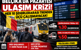 BELÇİKA’DA PAZARTESİ GÜNÜ ULAŞIM KRİZİ: HER ON ŞEHİRLERARASI TRENDEN ÜÇÜ ÇALIŞMAYACAK!